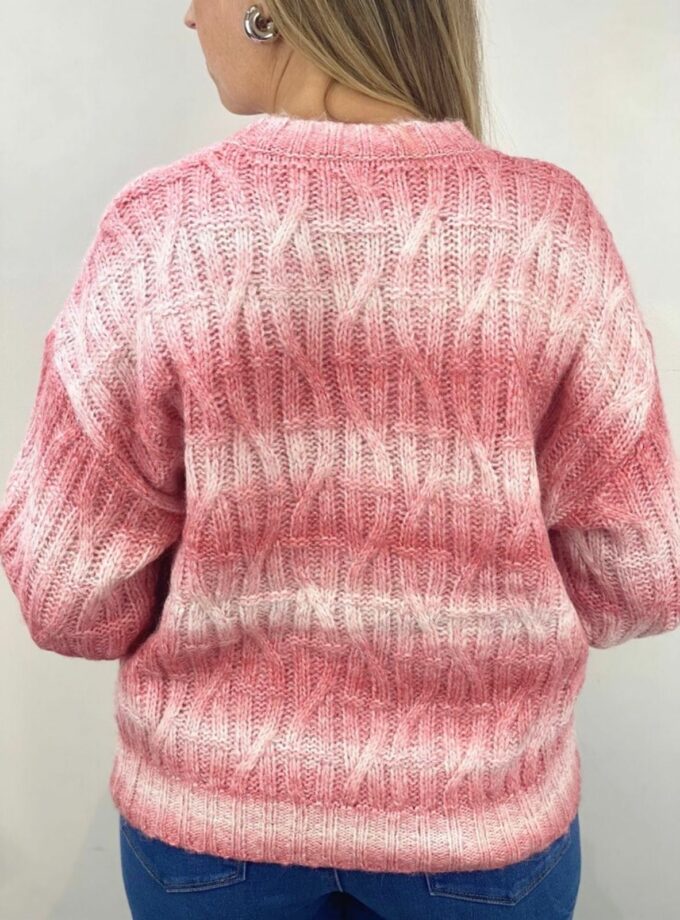 Jersey rosa beige trenzado
