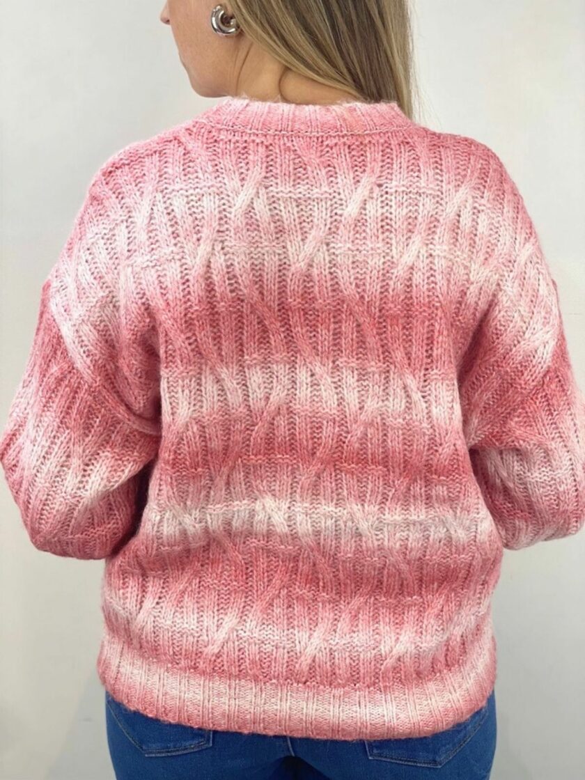 Jersey rosa beige trenzado