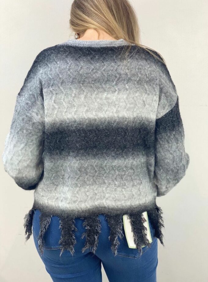 Jersey multicolor fleco cuello pico