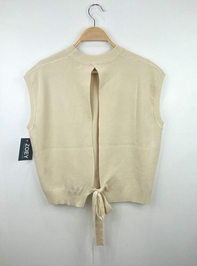 Chaleco abierto por atrás beige