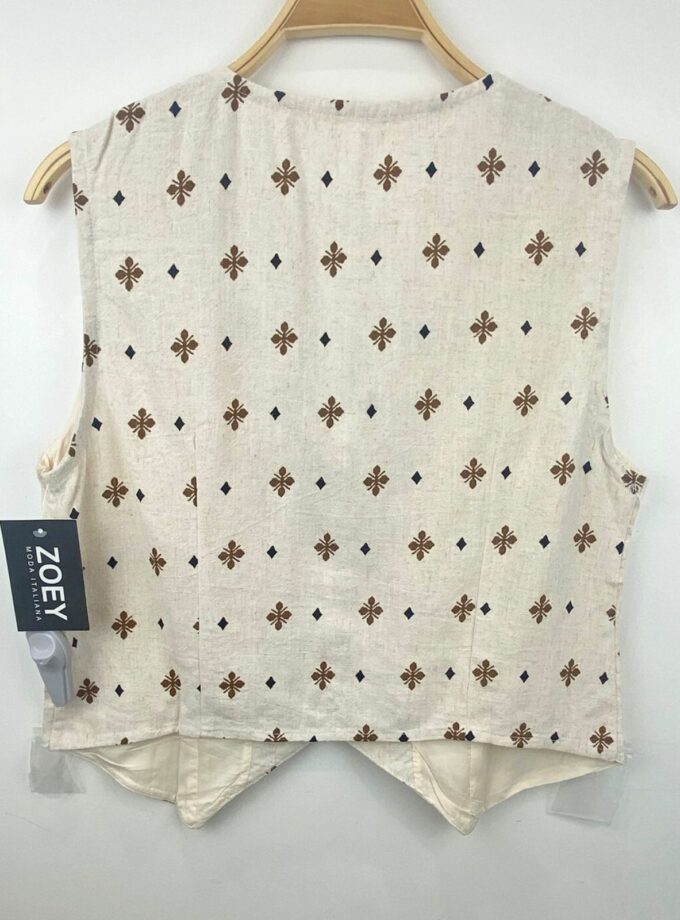 Chaleco beige estampado