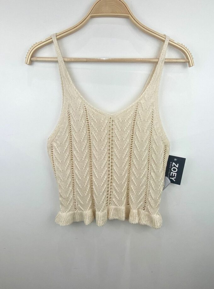 Top punto tirante fina color beige
