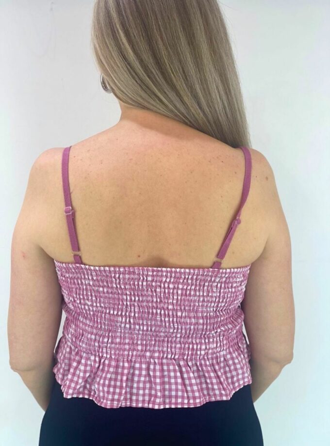 Top cuadro vichy color rosa