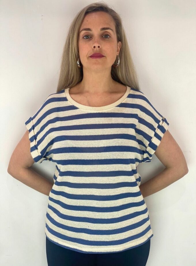 Camiseta rayas color azul vaquero