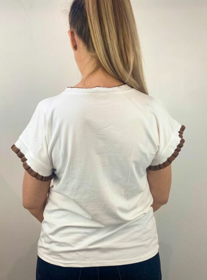 Camiseta estampada perro salchicha marrón