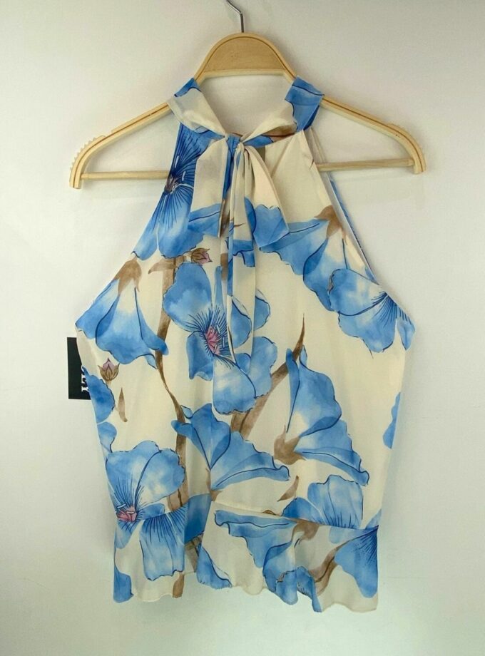 Top Estampado Flores Azul