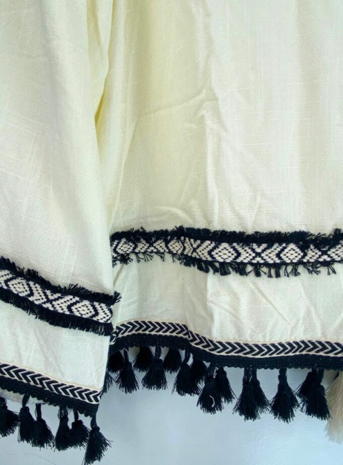 Rebeca Beige Fleco Negro