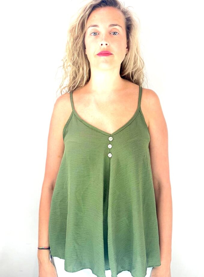 Camiseta verde tirante fina