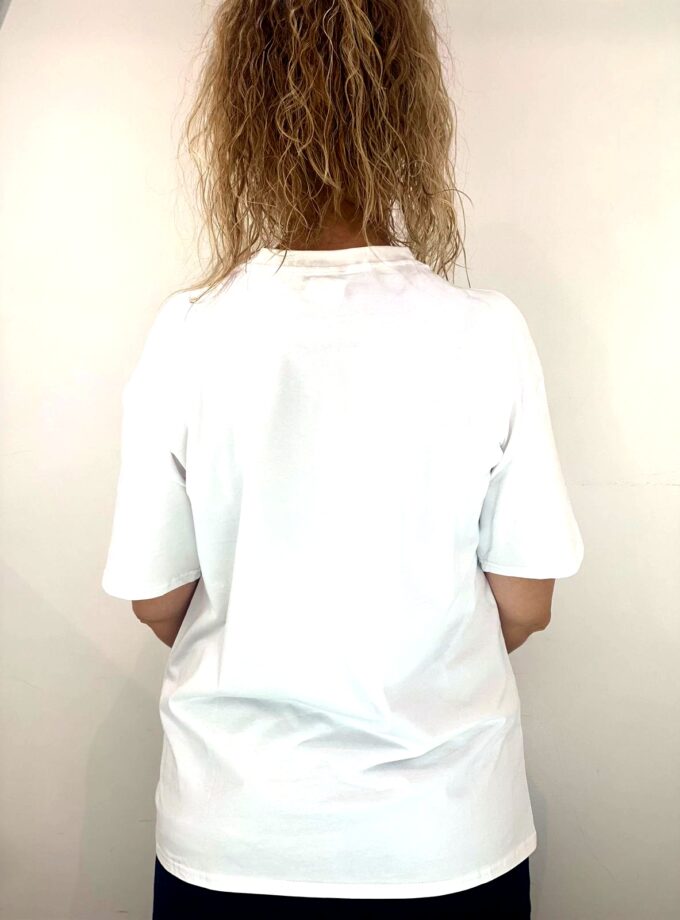 Camiseta blanco estampada