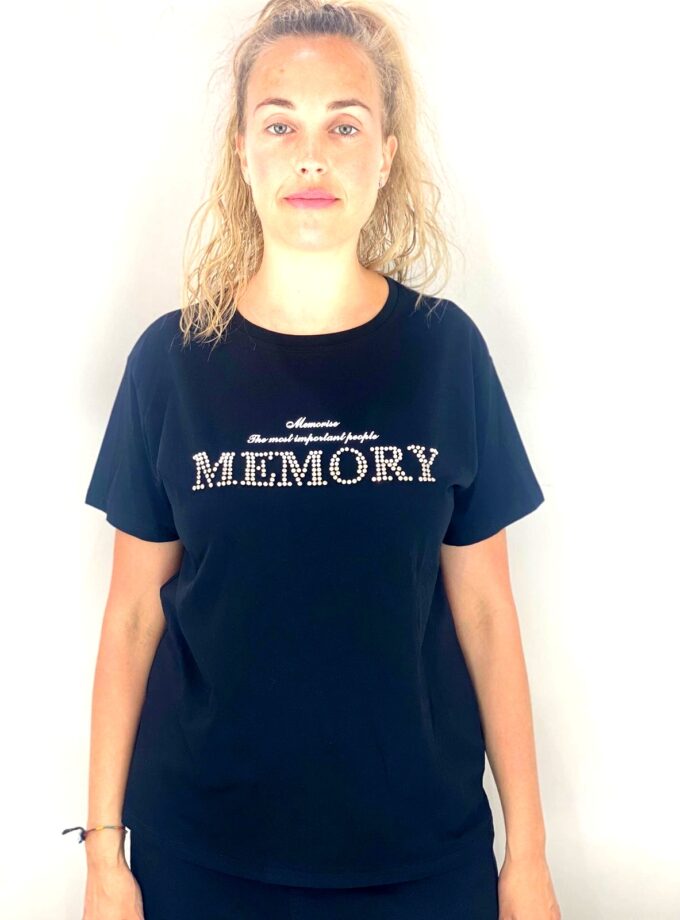 Camiseta negro estampada