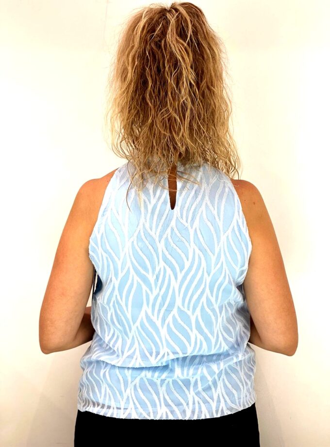 Blusa azul cuello halter