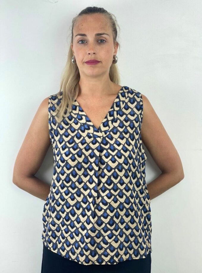 Blusa estampada azul