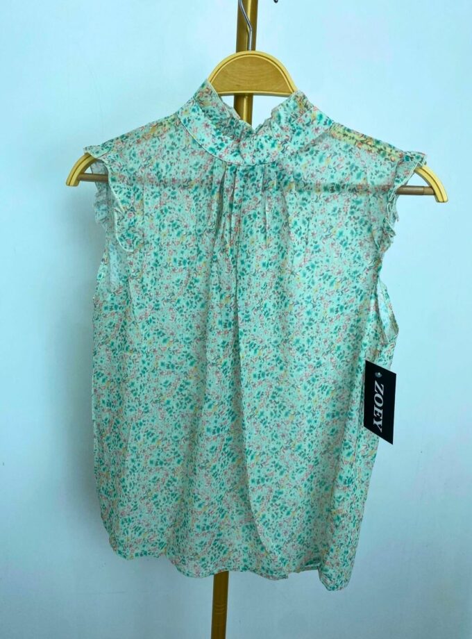Blusa estampada flores cian